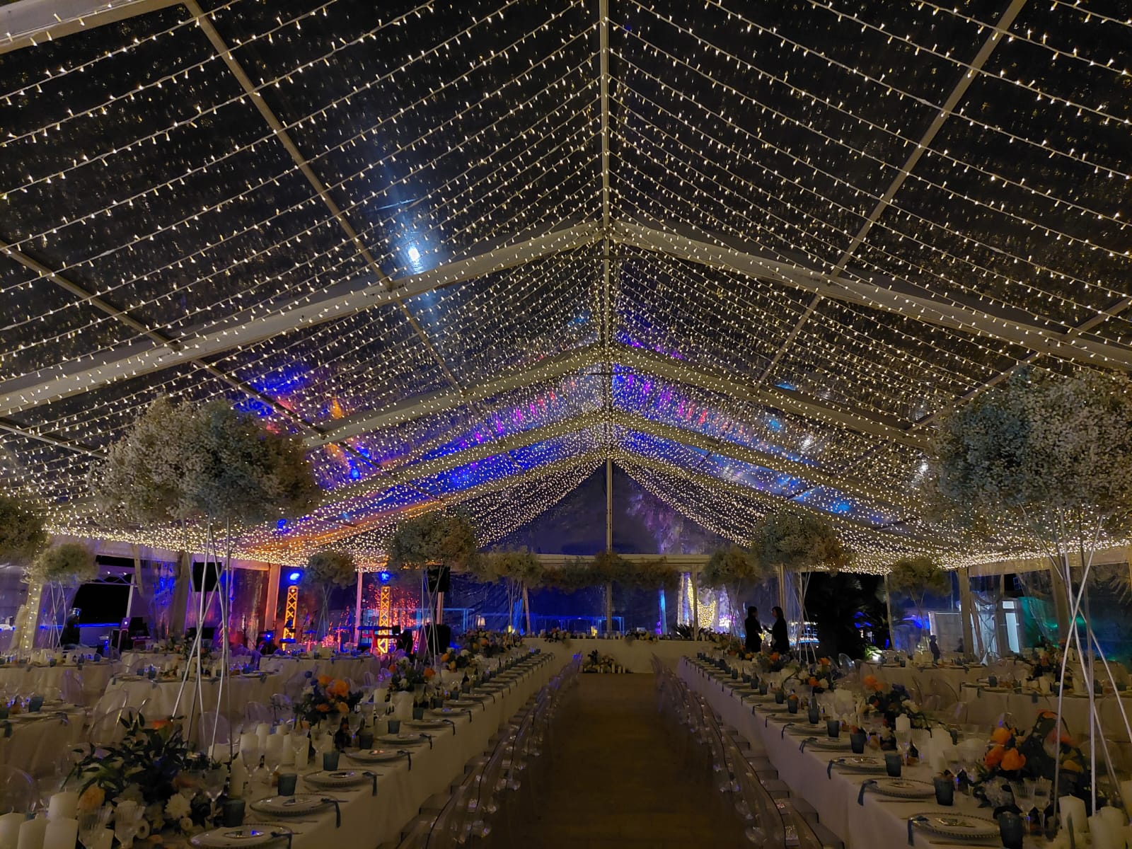 Cielo appeso fairylights tensostruttura (3)